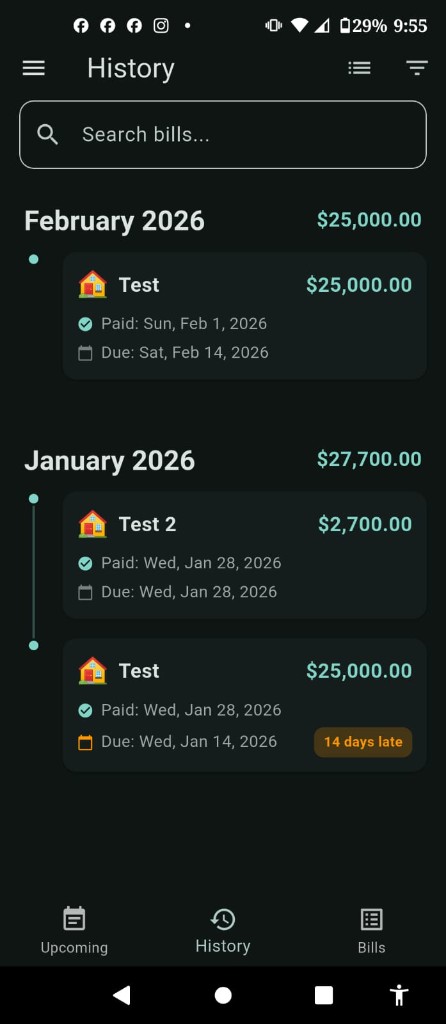 Payment history